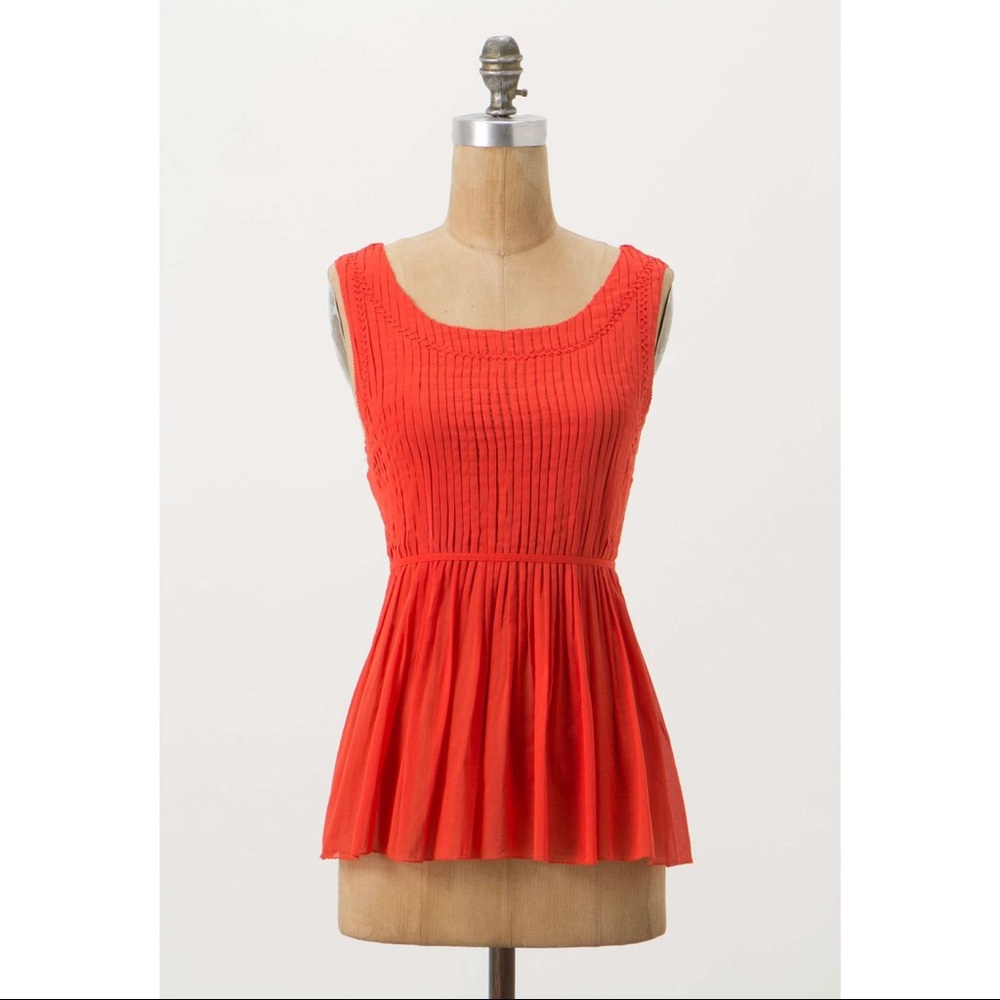 Anthropologie Orange Blouse - Vanessa Virginia Sz4